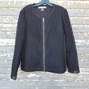 Peter Nygard Black Mesh Women's Jacket Size 14